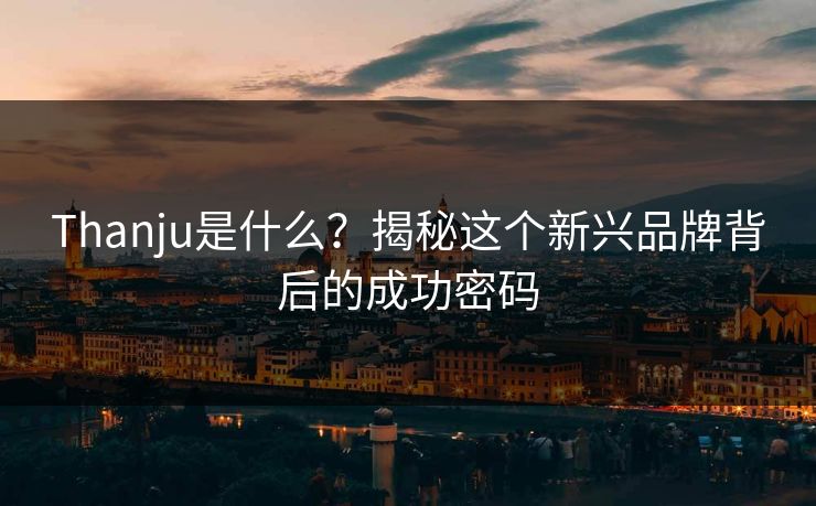 Thanju是什么？揭秘这个新兴品牌背后的成功密码
